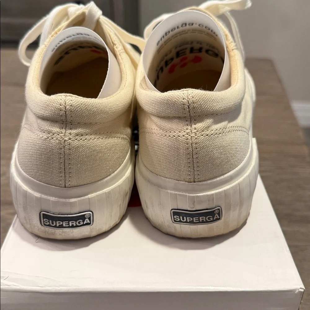 SUPERGA 2631 Stripe Platform Beige size 8